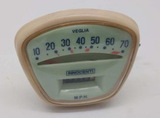 70 MPH SPEEDO WHITE FACE LI150 PLASTIC BACK ITALIAN SPEEDO TYPE