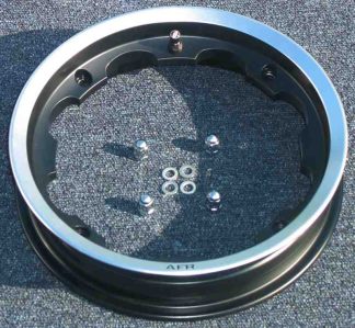ALUMINIUM TUBELESS WHEEL RIM GLOSS BLACK WITH POLISHED EDGE