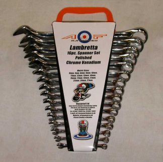 LAMBRETTA WORKSHOP SPANNER SET POLISHED (6 7 8 9 10 11 12 13 14 15 17 19 21 22 24 AND 27MM)