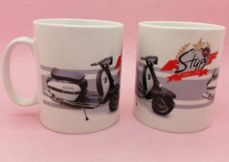 MUG BLACK AND WHITE BIKE 'S' TYPE 50TH ANNIVERSARY