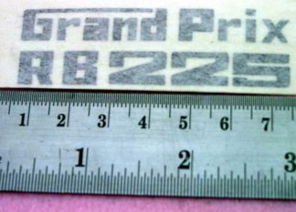 GRAND PRIX RB225 STYLE 2 BLACK STICKER GRAPHIC RB22