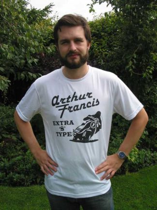 T SHIRT ARTHUR FRANCIS WHITE OR YELLOW 'S' TYPE 50TH ANNIVERSARY