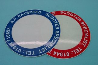 TAX DISC HOLDER ADHESIVE AF RAYSPEED (RED OR BLUE) GRAPHIC