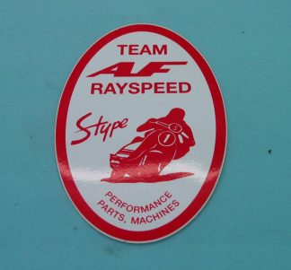 TEAM RAYSPEED OVAL STICKER RED ON WHITE