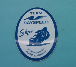 TEAM RAYSPEED OVAL STICKER BLUE ON WHITE