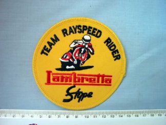 TEAM RAYSPEED RIDER PATCH YELLOW ROUND APPROX 10CM DIAMETER