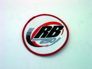 RB250 PATCH - RED BOARDER ROUND - 10CM DIAM APPROX