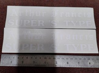 'ARTHUR FRANCIS SUPER S TYPE' PANEL GRAPHIC WHITE (PAIR) STICKER