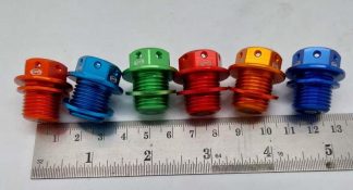 ANODISED MAGNETIC DRAIN LEVEL PLUG (STIPULATE COLOUR) (SMALL STOCK QUANTITIES)