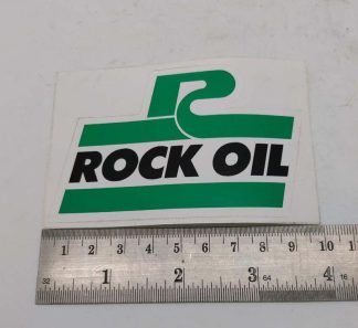 ROCK OIL GRAPHIC STICKER WHITE & GREEN APPROX 100MM