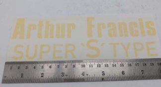 'ARTHUR FRANCIS SUPER 'S' TYPE PANEL GRAPHIC YELLOW (PAIR) (PLAIN FONT) STICKER