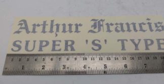 'ARTHUR FRANCIS SUPER 'S' TYPE PANEL GRAPHIC (PAIR) STICKER