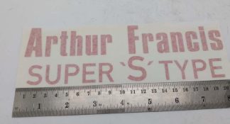 'ARTHUR FRANCIS SUPER 'S' TYPE PANEL GRAPHIC RED (PAIR) (PLAIN FONT) STICKER