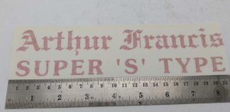 'ARTHUR FRANCIS SUPER 'S' TYPE PANEL GRAPHIC RED (PAIR) STICKER