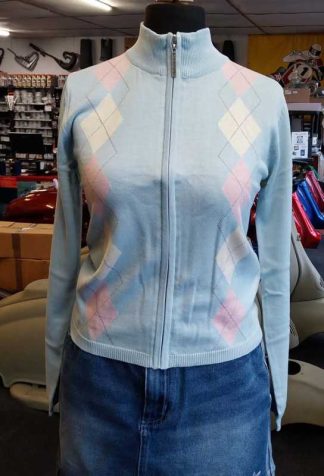 LAMBRETTA LADIES DIAMOND ZIP TOP POWDER BLUE 100% COTTON 6982 SIZE 12