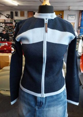LAMBRETTA LADIES ZIP JUMPER 6829 70%WOOL/30%ACRYLIC STIPULATE SIZE (8/10/12)