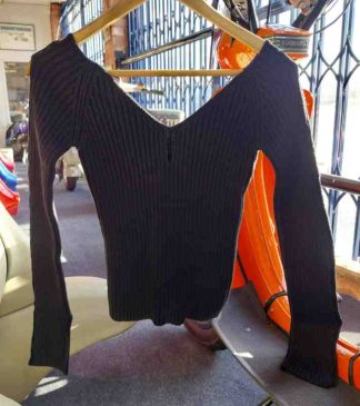 LAMBRETTA VNECK JUMPER 6981 BLACK 100% COTTON STIPULATE SIZE (10/14)