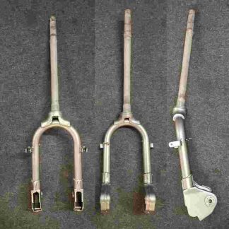 GP FORKS WITH DAMPER MOUNTS 200CC (NO INTERNALS) GUNMETAL PWDERCOATED (READ WEB TEXT)