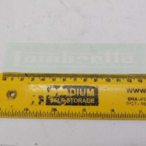LAMBRETTA GRAPHIC WHITE LEGSHIELD APPROX 140MM STICKER