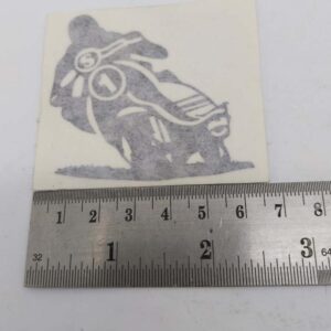 Rider Graphic Black Leaning Left Sticker Small Approx 65Mm