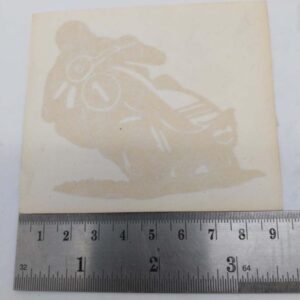 Rider Graphic Gold Leaning Left Sticker Small Approx 65Mm