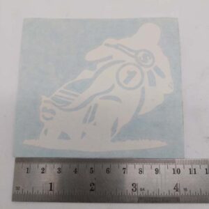 Rider Graphic White Leaning Right (As You Look At It) Sticker