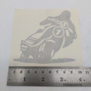 Rider Graphic Silver Leaning Right (As You Look At It)