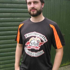 T SHIRT 'S' TYPE 50TH ANNIVERSARY WITH SLEEVE STRIPE BLACK OR GREEN