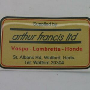 Arthur Francis Jell Sticker Supplied By