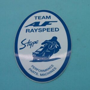 Team Rayspeed Oval Sticker Blue On White Graphic