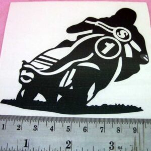 Rider Graphic Black Leaning Right (As You Look At It) Sticker