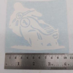 Rider Graphic White Leaning Left (As You Look At It) Sticker