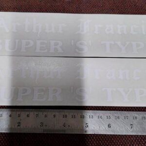 'ARTHUR FRANCIS SUPER S TYPE' PANEL GRAPHIC WHITE (PAIR) STICKER