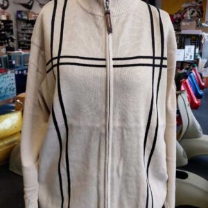 LAMBRETTA MENS ZIP TOP 376 CAMEL 100% COTTON STIPULATE SIZE (L/XL)