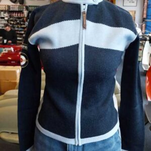 LAMBRETTA LADIES ZIP JUMPER 6829 70%WOOL/30%ACRYLIC STIPULATE SIZE (8/10/12)