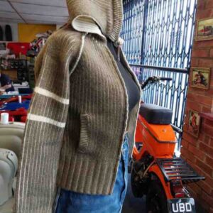 Lambretta Zip Hood Jumper 6844 Olive 100% Wool Stipulate Size (8/10/12)