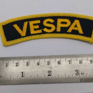 VESPA PATCH GOLD ON BLACK 2.5 X 10 CM APPROX