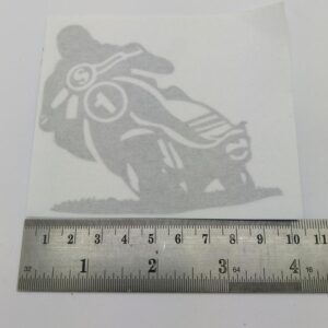 Rider Graphic Silver Leaning Left 9As You Look At It) Sticker